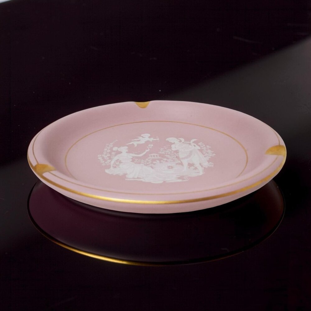 Vintage Sadek Pink Italian Handmade Pottery Ashtray - MCM.